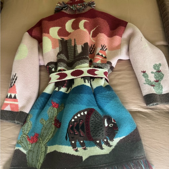 ALANUI COLLECTOR'S CASHMERE Colorful Patterned Women's Cardigan- - Picture 4 of 8